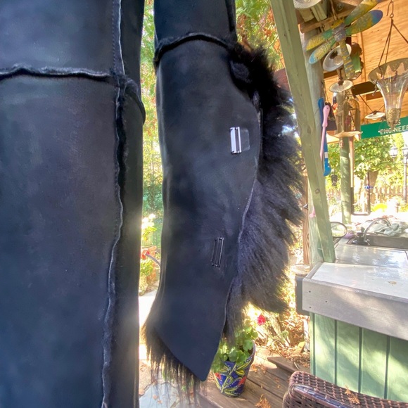 Gucci Shearling Leather Long Coat Womens Designer Winter Suede Jacket - Picture 6 of 9